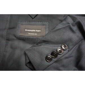 Ermenegildo Zegna Trofeo 600 Milano Silk Blend Gray Plaid Sport Coat Jacket 44L